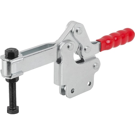 Kipp Toggle Clamp Standard L=308, Form:B Steel, Vertical Foot, Comp:Plastic, Comp:Red, F2=6400 K1239.06400